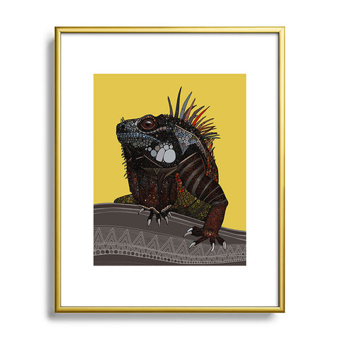 Sharon Turner iguana Metal Framed Art Print