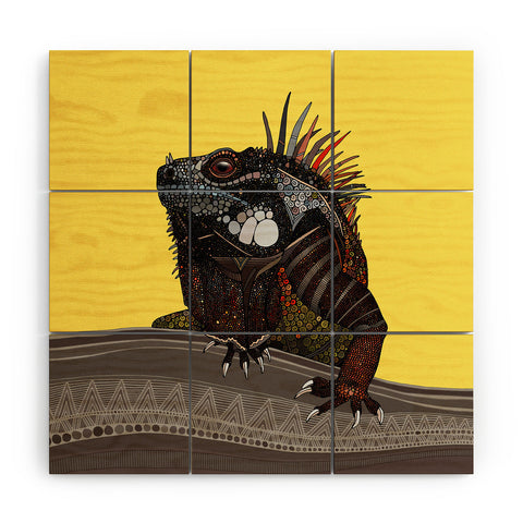 Sharon Turner iguana Wood Wall Mural