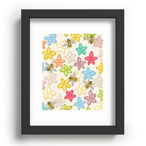 Sharon Turner Indian Summer flowers and bees Recessed Framing Rectangle