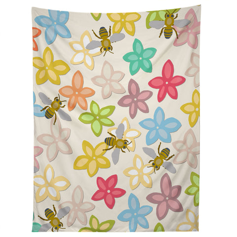 Sharon Turner Indian Summer flowers and bees Tapestry