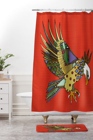 Sharon Turner jewel eagle Shower Curtain And Mat