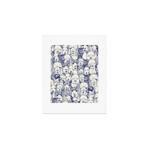 Sharon Turner just alpacas indigo Art Print