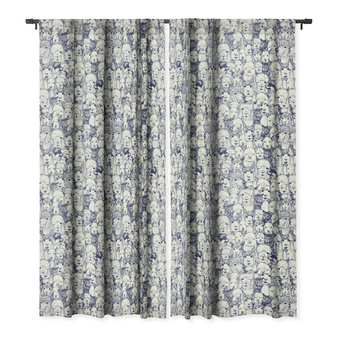 Sharon Turner just alpacas indigo Blackout Window Curtain