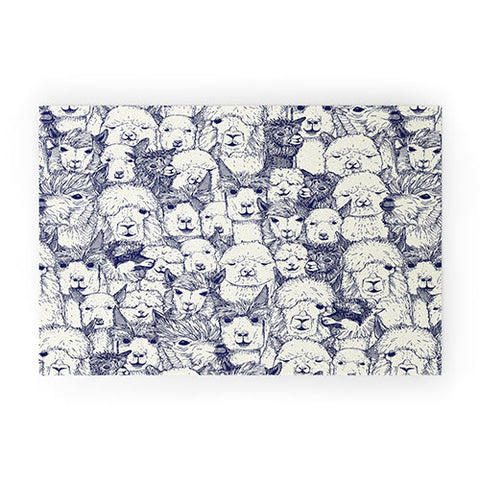 Sharon Turner just alpacas indigo Welcome Mat
