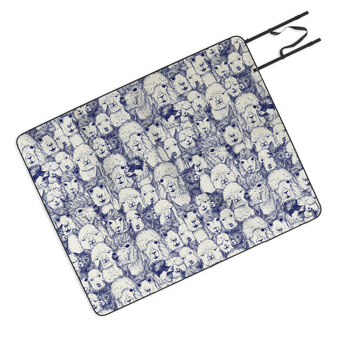Sharon Turner just alpacas indigo Picnic Blanket