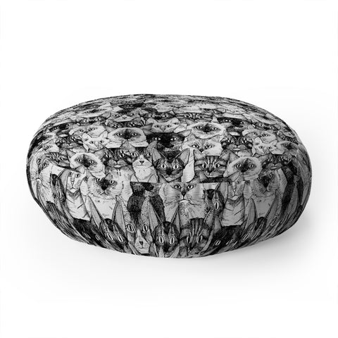 Sharon Turner just cats Floor Pillow Round