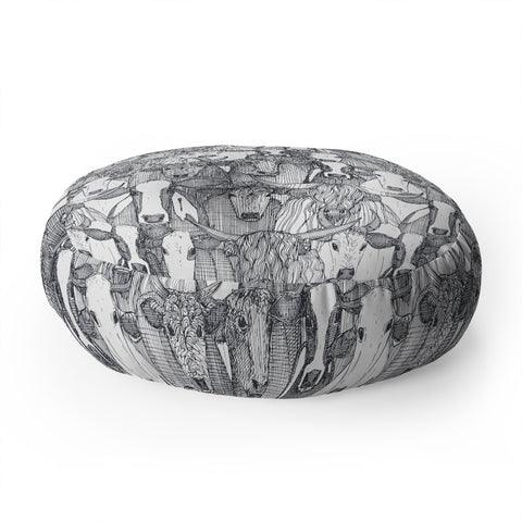Sharon Turner just cattle Floor Pillow Round