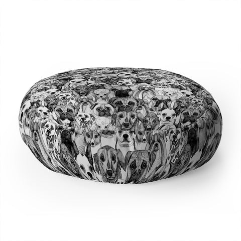 Sharon Turner just dogs Floor Pillow Round