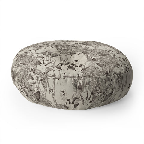 Sharon Turner just goats Floor Pillow Round