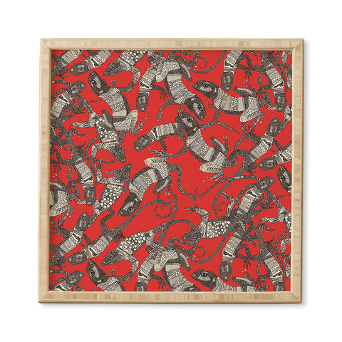 Sharon Turner just lizards red Framed Wall Art