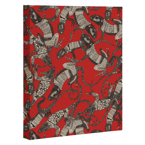 Sharon Turner just lizards red Art Canvas
