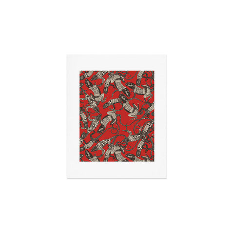 Sharon Turner just lizards red Art Print