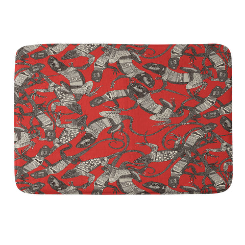Sharon Turner just lizards red Memory Foam Bath Mat