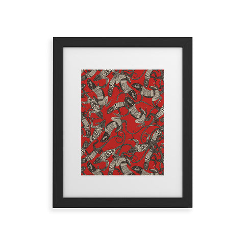 Sharon Turner just lizards red Framed Art Print