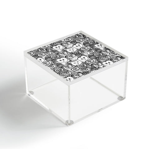 Sharon Turner just owls black white Acrylic Box