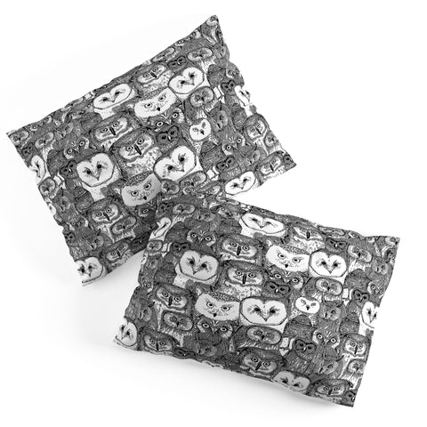 Sharon Turner just owls black white Pillow Shams