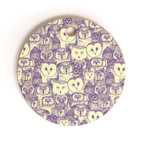 Sharon Turner just owls Cutting Board Round