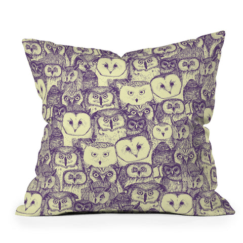 Sharon Turner just owls Throw Pillow
