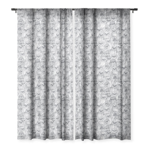 Sharon Turner just sloths Sheer Window Curtain