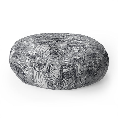 Sharon Turner just sloths Floor Pillow Round