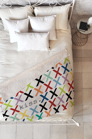 Sharon Turner Kiss Fleece Throw Blanket