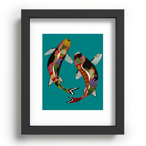 Sharon Turner koi teal blue Recessed Framing Rectangle