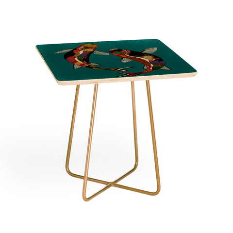 Sharon Turner koi teal blue Side Table
