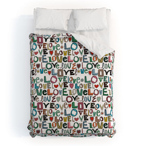 Sharon Turner l o v e LOVE Duvet Cover