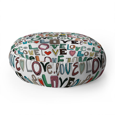 Sharon Turner l o v e LOVE Floor Pillow Round
