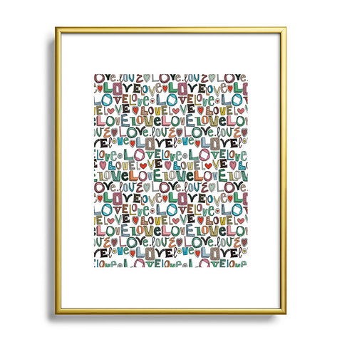 Sharon Turner l o v e LOVE Metal Framed Art Print