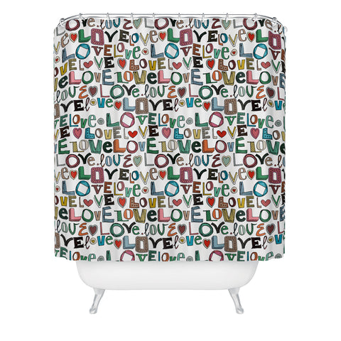 Sharon Turner l o v e LOVE Shower Curtain