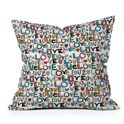 Sharon Turner l o v e LOVE Throw Pillow