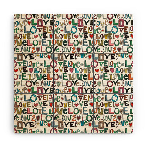 Sharon Turner l o v e LOVE Wood Wall Mural