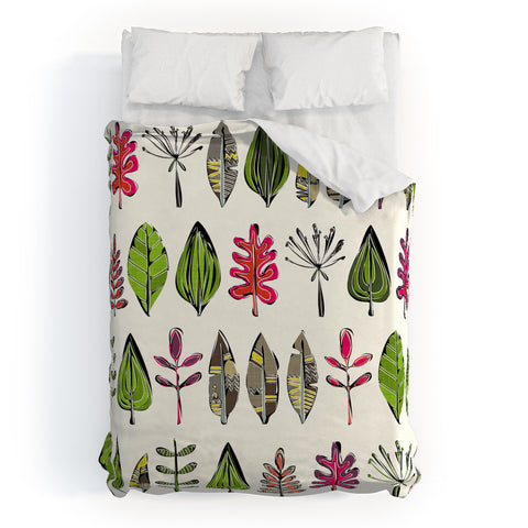 Sharon Turner Leaves And Feathers Duvet Cover
