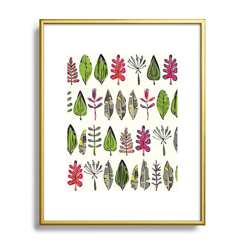 Sharon Turner Leaves And Feathers Metal Framed Art Print