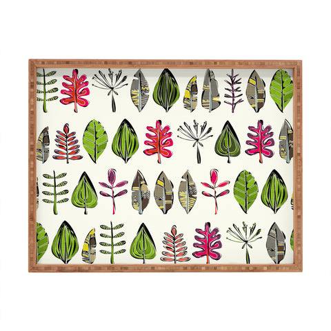 Sharon Turner Leaves And Feathers Rectangular Tray