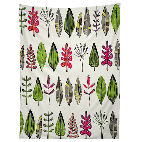 Sharon Turner Leaves And Feathers Tapestry