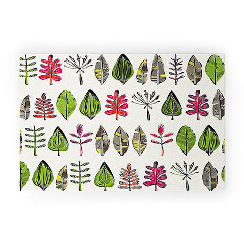 Sharon Turner Leaves And Feathers Welcome Mat