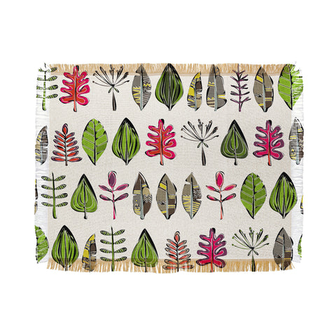 Sharon Turner Leaves And Feathers Throw Blanket