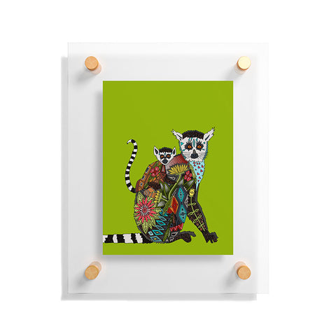 Sharon Turner Lemur Love Lime Floating Acrylic Print