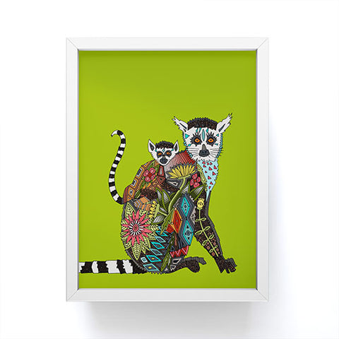 Sharon Turner Lemur Love Lime Framed Mini Art Print