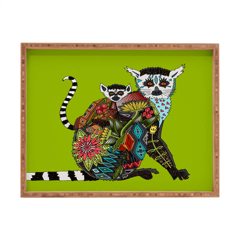 Sharon Turner Lemur Love Lime Rectangular Tray