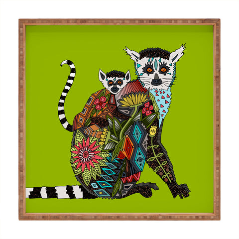 Sharon Turner Lemur Love Lime Square Tray