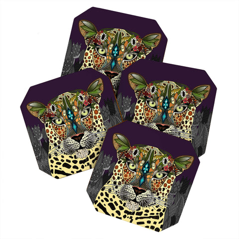 Sharon Turner Leopard Queen Coaster Set