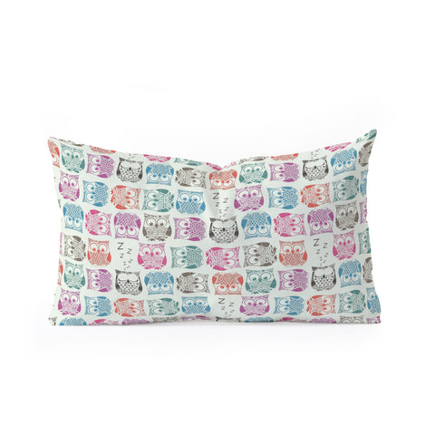 Sharon Turner Light Sherbet Owls Oblong Throw Pillow