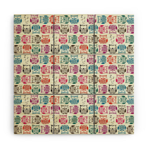 Sharon Turner Light Sherbet Owls Wood Wall Mural