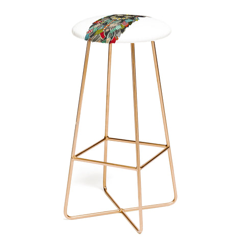 Sharon Turner llama daisy love white Bar Stool