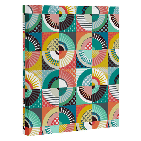 Sharon Turner llama geo squares Art Canvas