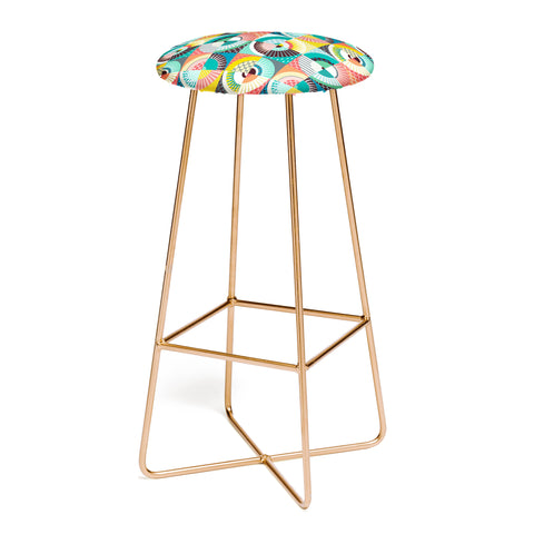 Sharon Turner llama geo squares Bar Stool