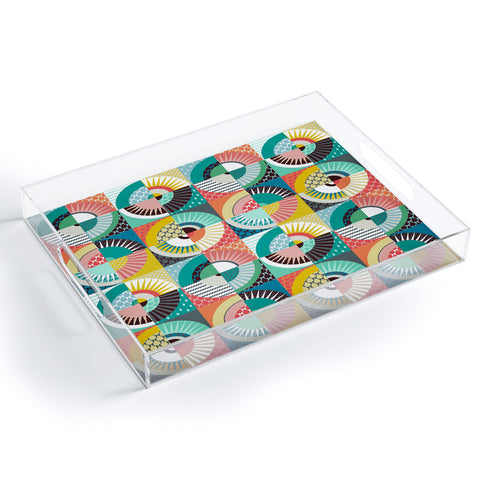 Sharon Turner llama geo squares Acrylic Tray